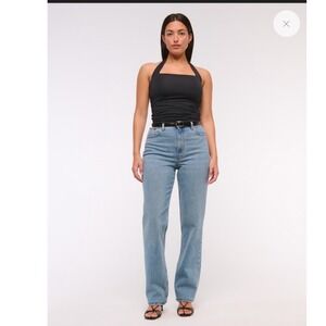 Abercrombie Curve Love Ultra High Rise 90s Straight Jeans Blue‎ 24 00s